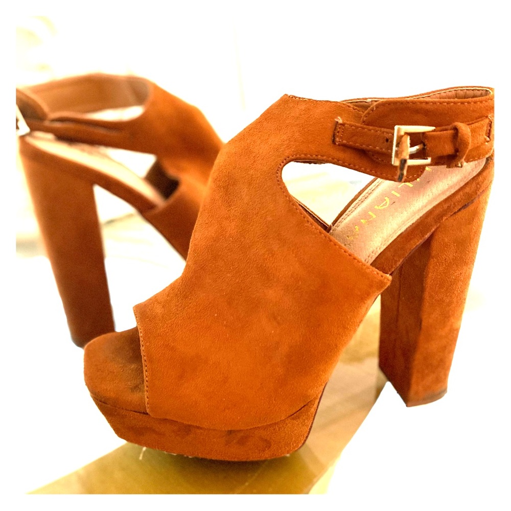 Liliana Faux Suede Open Toe Heel - Size 8